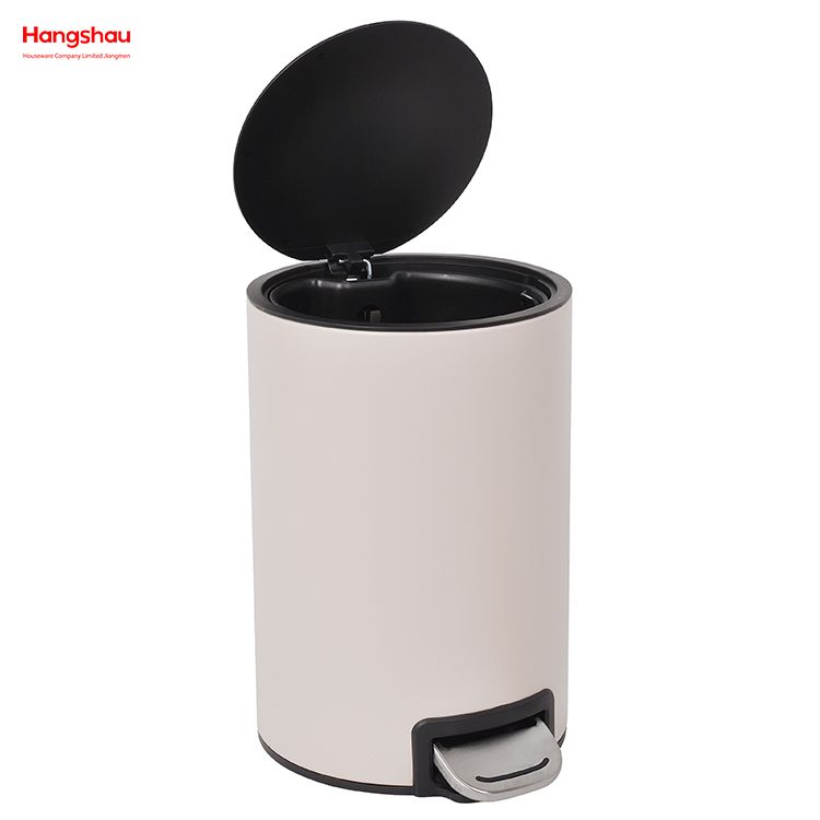 Bathroom Trash Can Metal Morden Style Dustbin Household Dust Bins For Indoor Trash Can Powder Coating Pedal Waste Bin Kitchen Garbage Can 