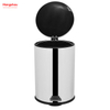 Household Kitchen Bathroom 20L Stainless Steel Polish Trash Can With Foot Pedal Round Mirror Polishing Shape Soft Closing 