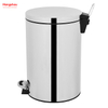  20L Round Shape Mirror Polishing Trash Bin Stainless Steel Polish Trash Can With Foot Pedal Household Kitchen Bathroom 