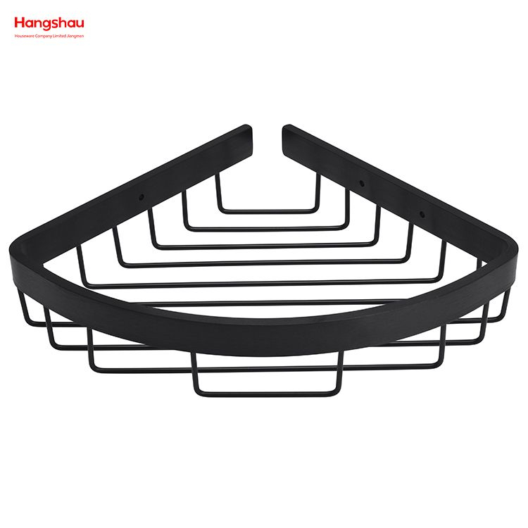 Black Aluminium Bathroom Corner Rack With Metal Shower Caddy Bath Storage Rack Wall Shelf Wall Mounted Bracket