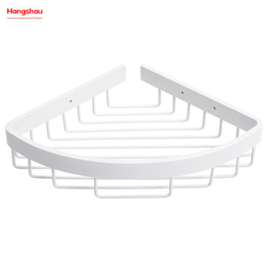 White Aluminium Bathroom Corner Rack With Metal Shower Caddy Bath Storage Rack Wall Shelf Wall Mounted Bracket