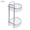 Bath Storage Rack Wall Shelf Mounted 2 Layer Aluminium Bathroom Corner Rack With Metal Shower Caddy