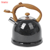 Simulation Wooden Handle Painting Hot Water Tea Pot Stainless Steel Water Kettle Tea Kettle Whistling Kettle For Home