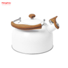 Off-white Tea Kettle Whistling Kettle For Home Hot Water Tea Pot Simulation Wooden Handle Painting Stainless Steel Water Kettle