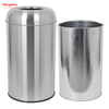 50L Stainless Steel Pop Up Open Top Waste Trash Bin Round Open Top Trash Bin(with Inner Bucket) Hotel Square Outdoor Garden Waste Bin Trash Can 