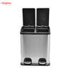 30L Cafeteria Sorting Garbage Bins Kitchen Garbage Classification Waste Outdoor Stainless Steel Environment protection Classification Trash Can