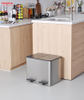 30L Outdoor Stainless Steel Environment protection Classification Trash Can Kitchen Garbage Classification Waste Cafeteria Sorting Garbage Bins 