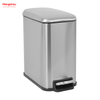 5L Kitchen Trash Can Combo Set With Soft-closing Lid Large Office Waste Bin Stainless Steel Foot Pedal Trash Can