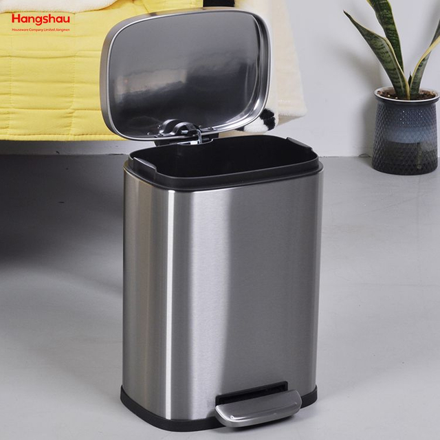 5L Indoor Stainless Steel Metal Dustbin/toilet Waste Bin With Pedal Trash Can Hotel Rubbish Bin