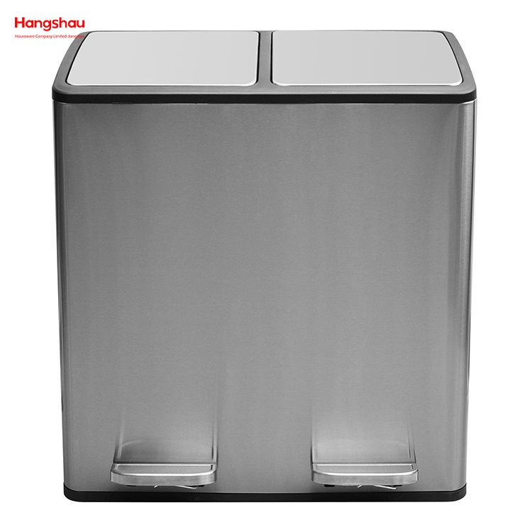 60L Waste Cafeteria Sorting Garbage Bins Sealing And Odor Prevention Stainless Steel Environment protection Classification Trash Can Kitchen Garbage Classification