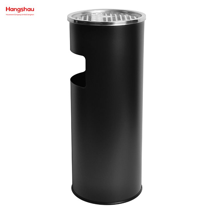17L Round Ashtray Dustbin Metal With An Ashtray In The Hotel LobbyTrash Can Ashtrays in Public Places Waste Bins Smoking Area Trash Can Stainless Steel