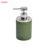 Stainless Steel Complete Bathroom Lotion Bottle Dispenser Foam Pump Soap Bottle Synthetic Leather Bathroom Accessories Luxury Artificial Leather Decorate Set 