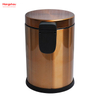 Household Bathroom Stainless Steel Brushed And Bronze Lacquer Spraying 3L Pedal Trash Bin With Cover Closing Slowly And Mutely Round Trash Bin Waste Bin Dustbin