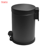 Household Bathroom Stainless Steel Black Lacquer Spraying 3L Pedal Trash Bin With Cover Closing Slowly And Mutely Round Trash Bin Waste Bin Dustbin