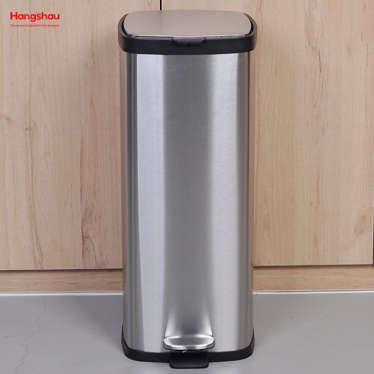 Hotel Bedroom Trash Can Hot Selling 30l Stainless Steel Rubbish Bin With Pedal Feature For Kitchen Storage