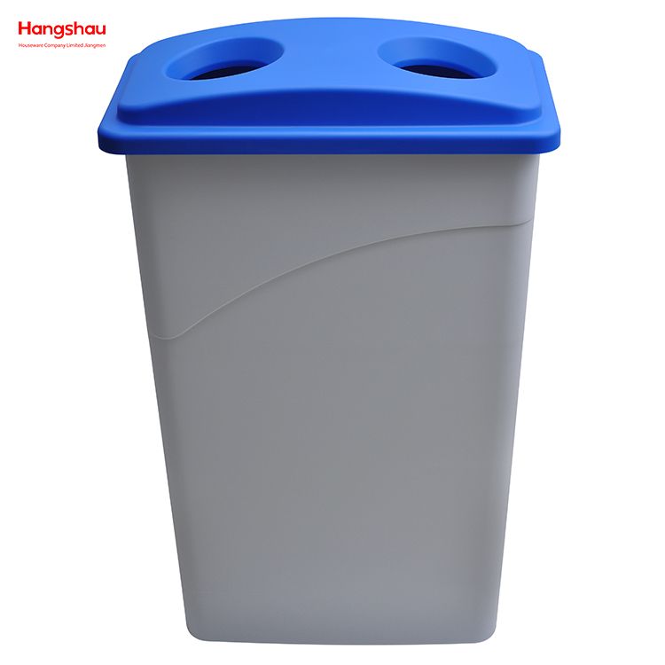 90L Double Hole Bin Park Garbage Bin Large Plastic Garbage Bin Outdoor ...