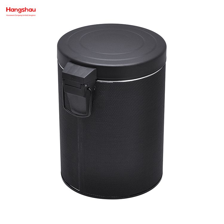 5L Round Powder Coating Household Pedal Waste Bin Dust Bins For Indoor Trash Can Bathroom Trash Can Metal Morden Style Dustbin Garbage Can PU PP