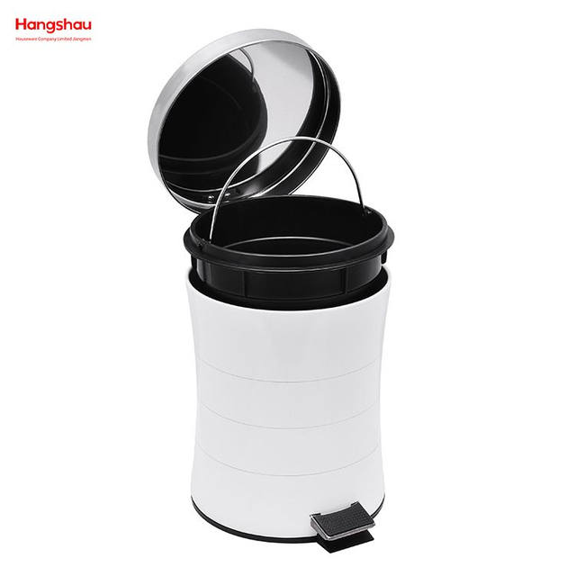 5L Bathroom Powder Coating Household Pedal Waste Bin Metal Trash Can For Indoor Trash Can Morden Style Dustbin Garbage Can Dust Bins