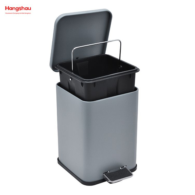 5L Square Bathroom Trash Can Morden Style Dustbin Garbage Can Metal Powder Coating Household Pedal Waste Bin Dust Bins For Indoor Trash Can 