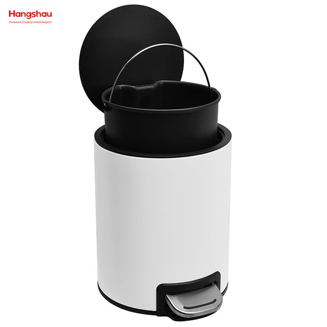 3L Household Bathroom Trash Can Plastic Powder Coating Pedal Waste Bin Dust Bins For Indoor Trash Can Metal Morden Style Dustbin Garbage Can