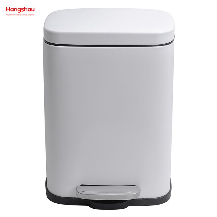 5L Square Metal Powder Coating Waste Bin Dust Bins Pedal Morden Style Dustbin Garbage Can Household Bathroom Trash Can For Indoor Trash Can 