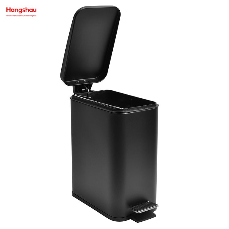 5L Household Square Bathroom Trash Can For Indoor Trash Can Metal Powder Coating Waste Bin Dust Bins Pedal Morden Style Dustbin Garbage Can