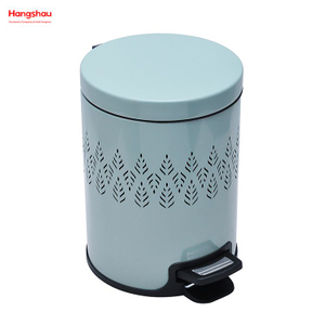 5L Powder Coating Household Pedal Waste Bin Dust Bins For Indoor Trash Can Bathroom Trash Can Metal Morden Style Dustbin Garbage Can 