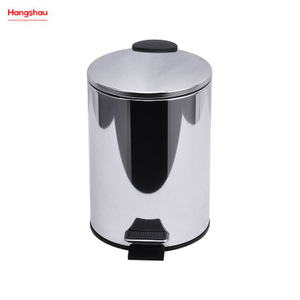 3L Bathroom Mirror Pedal Bin Stainless Steel Trash Can Polishing Household Polish Round Kitchen Waste Bins 