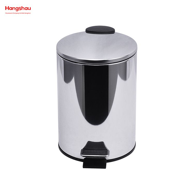 3L Bathroom Mirror Pedal Bin Stainless Steel Trash Can Polishing Household Polish Round Kitchen Waste Bins 