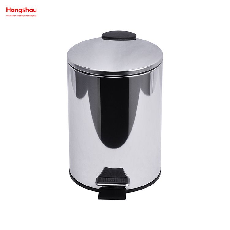 3L Bathroom Mirror Pedal Bin Stainless Steel Trash Can Polishing Household Polish Round Kitchen Waste Bins 