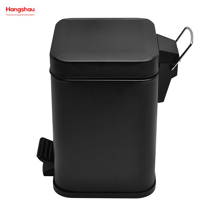 Bathroom/bedroom/office 3L Stainless Steel Square Pedal Bin with Soft Close Device High Quality Trash Can with Foot Pedal Dustbin Pedal Bin Garbage Can
