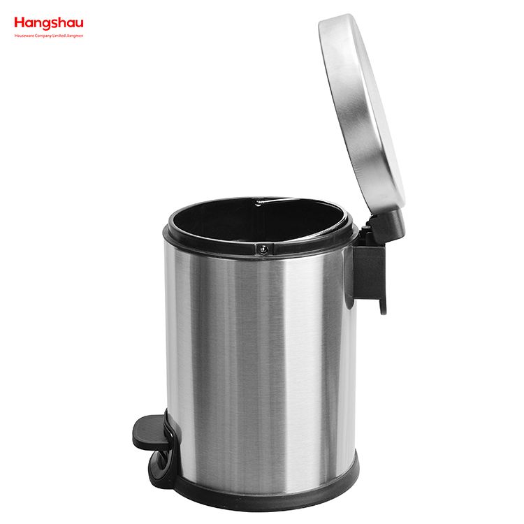 3L Patent Design Household Pedal Waste Bin For Indoor Trash Can Foot Pedal Bathroom Metal Trash Can Powder Coating Morden Style Dustbin Garbage Can Dust Bins 
