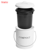 5L Wholesale Indoor Home Kitchen Galvanized Metal Round Food Compostable Container Compost Waste Bin With Handle