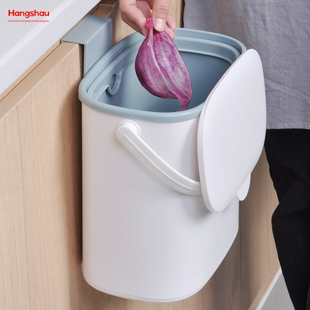 5L Trash Bin Kitchen And Bathroom Wall-mounted Stainless Steel Waste Bin Top Quality Compost Bin