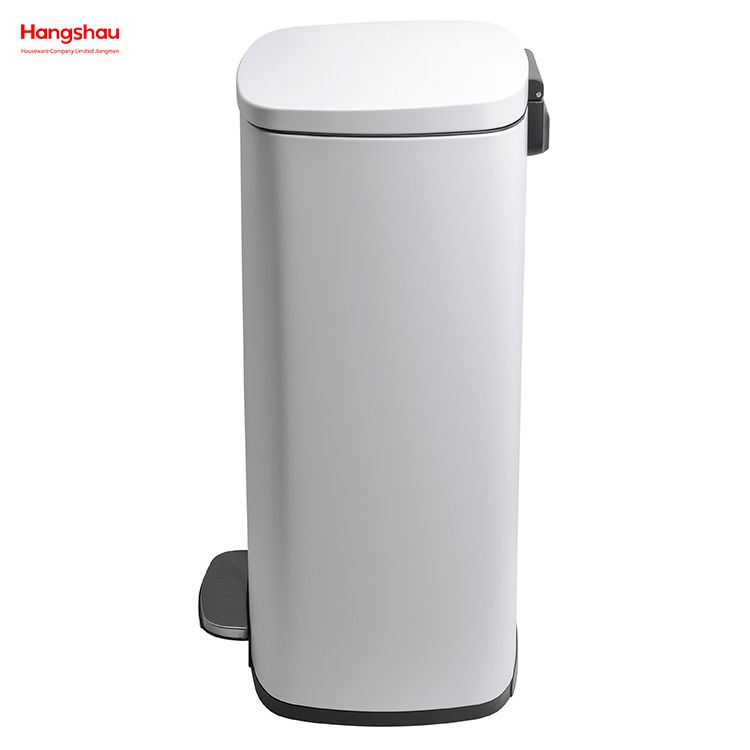 50L Hotels Cafeteria Custom Colorful Rectangular Foot Pedal Dustbin Large Capacity Office Lobby Stainless Steel Garbage Trash Bin For Kitchen Waste Trash Can 