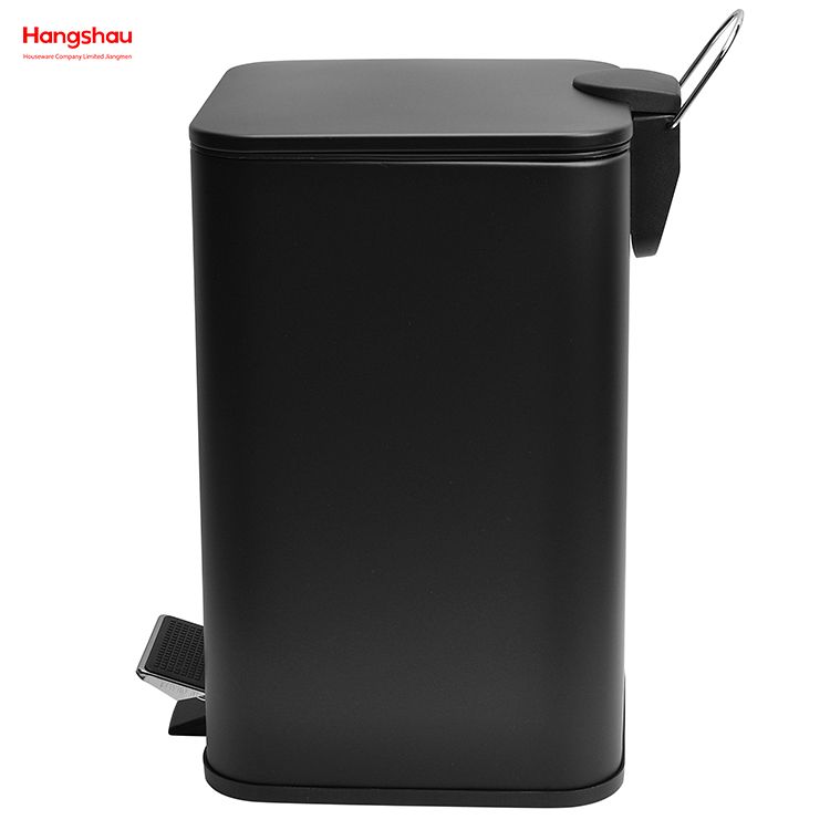 12L Modern Decorative Trash Bin Household Square Pedal Trash Can Bathroom Bin Medium Rubbish Bin Dustbin