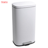 30L Hotels Cafeteria Custom Colorful Rectangular Silent Closing Foot Pedal Dustbin Lobby Stainless Steel Garbage Trash Bin For Kitchen waste Office Trash Can