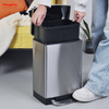 Stainless Steel Quadrate Shaped Dustbin 12l Step Bin Indoor Kitchen Using Waste Bin Outdoor Rubbish Bin With Soft Closing