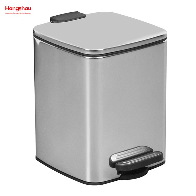 6-litre Stainless Steel Waste Bin Pedal Soft Close Trash Can With Foot Pedal Garbage Bin