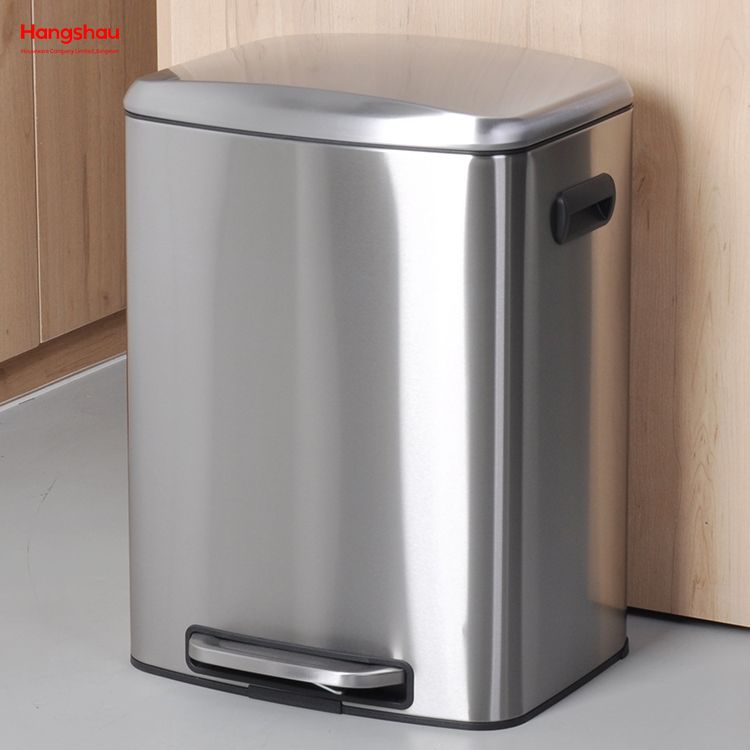 Hot Sales Kitchen Stainless Steel Dustbin 50 Liter Trash Can With Lid