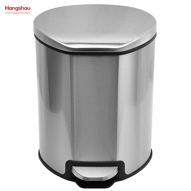 12l Bathroom Stainless Steel Trash Can with Foot Pedal Special Shaped Garbage Bin
