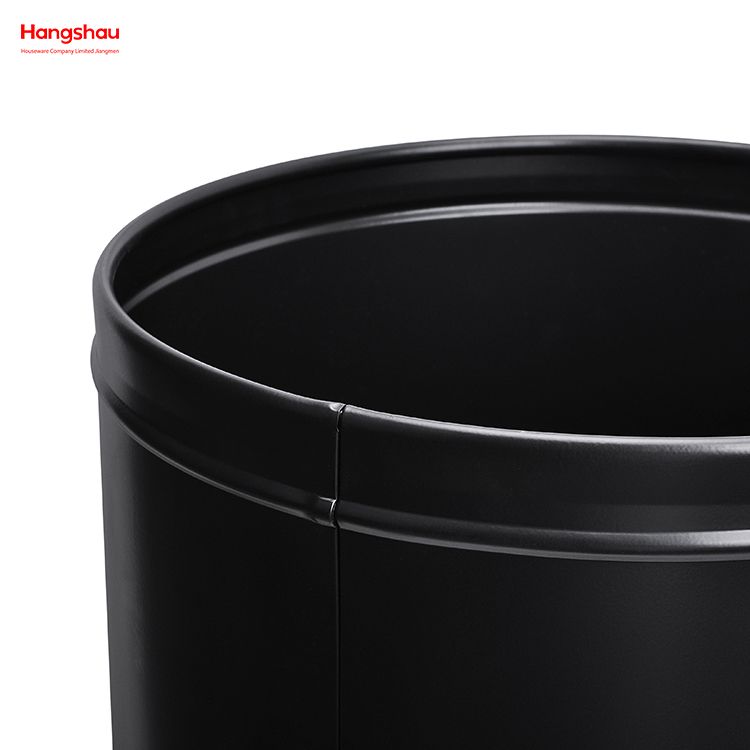 90L Hotel Square Outdoor Garden Waste Bin Trash Can Black Pop Up Open Top Waste Trash Bin