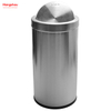 90L Stainless Steel Round Swing Lid Push Bin(with Inner Bucket) Outdoors Community Street Roadside Cafeteria Garbage Bins Stainless Steel Swing Lid Garbage Can Trash Can