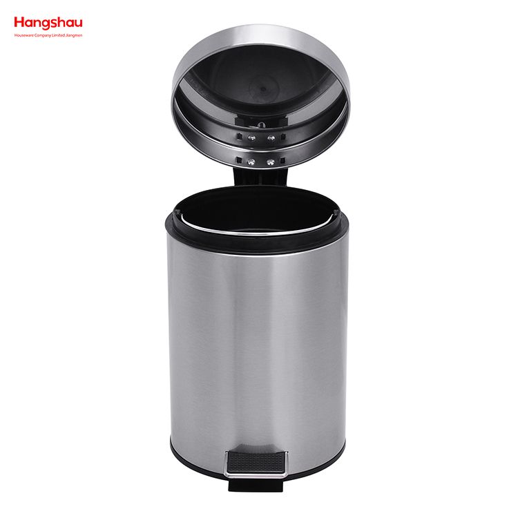 3L Stainless Steel Round Pedal Bin Household Bathroom Inner Bucket Trash Bin with Step Pedal for Office And Kitchen Use Waste Bins Genre Dustbin Garbage Can