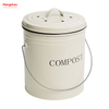 Household Kitchen Round Food Compostable Compost Bin Waste Bin with Handle Open Top Trash Bin Lid Detached From Compost Bin