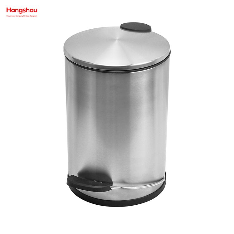 7L Patent Design Bathroom Metal Trash Can High Class Stainless Food Kitchen Waste Bin With Foot Pedal Garbage Can Dust Bins Household Pedal Waste Bin For Indoor Trash Can Foot Pedal 