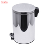 12L Household Kitchen Bathroom Round Stainless Steel Polish Trash Can With Foot Pedal Trash Bin Garbage Can Mirror Polishing Shape Soft Closing Waste Bin Dustbin 