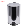 12L Household Kitchen Bathroom Stainless Steel Polish Trash Can With Foot Pedal Round Mirror Polishing Shape Soft Closing 