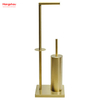 Aureate Brushed And Anti-fingerprint Lacquer Spraying Metal Toilet Brush Holder Lacquer Spraying Free Standing Stainless Steel Toilet Brush And Paper Holder Standing 