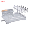 Kitchen Utensils Storage Aluminum Alloy Dish Rack over Sink Organizer Stand Dish Rack Cup Holder Double Deck Metal Drying Dish Tray Rack 